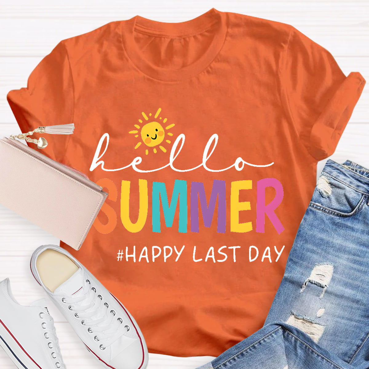 Hello Summer Last Day Sun Teacher T-Shirt