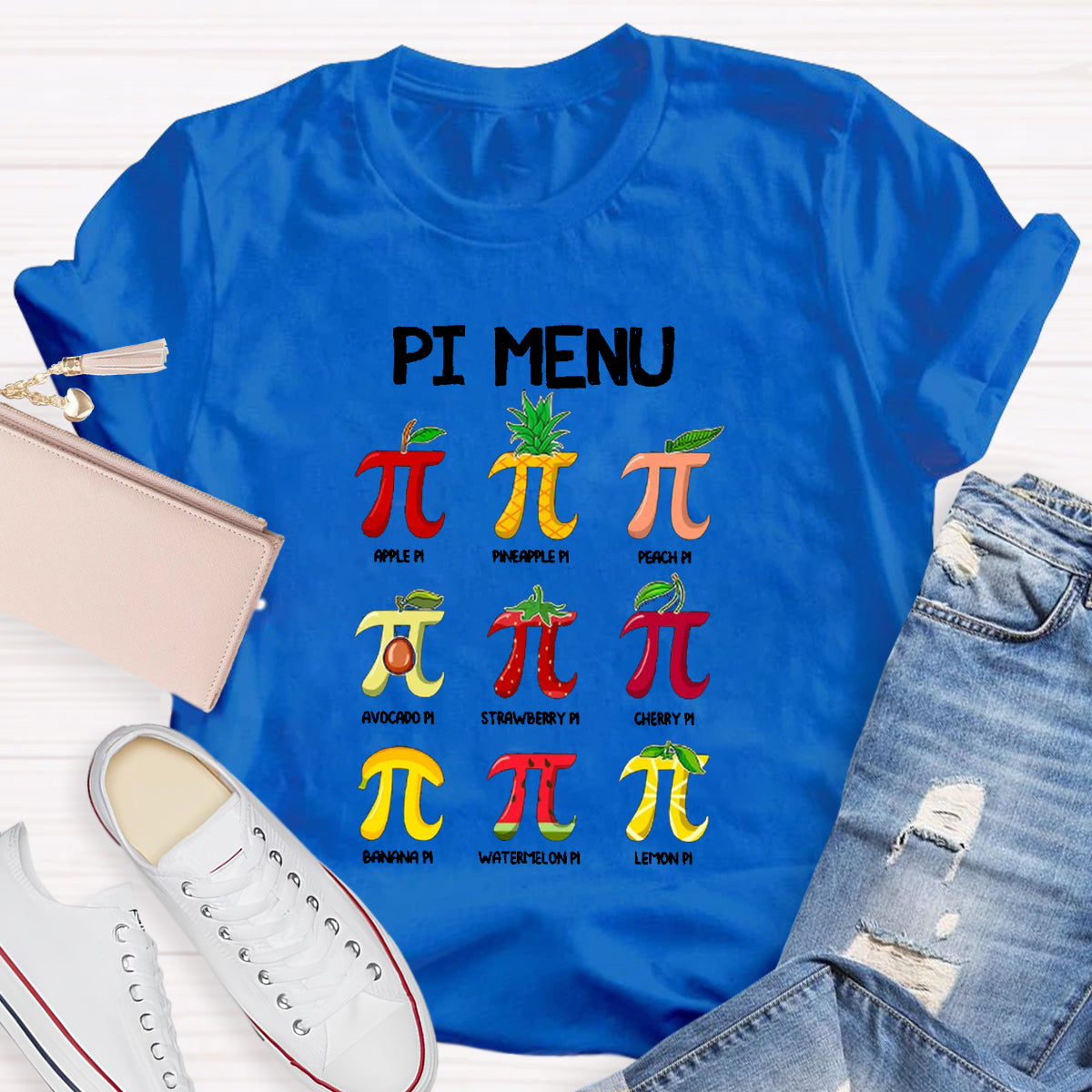 Pi Menu Happy Pi Day Math Pi Symbol Teacher T-Shirt