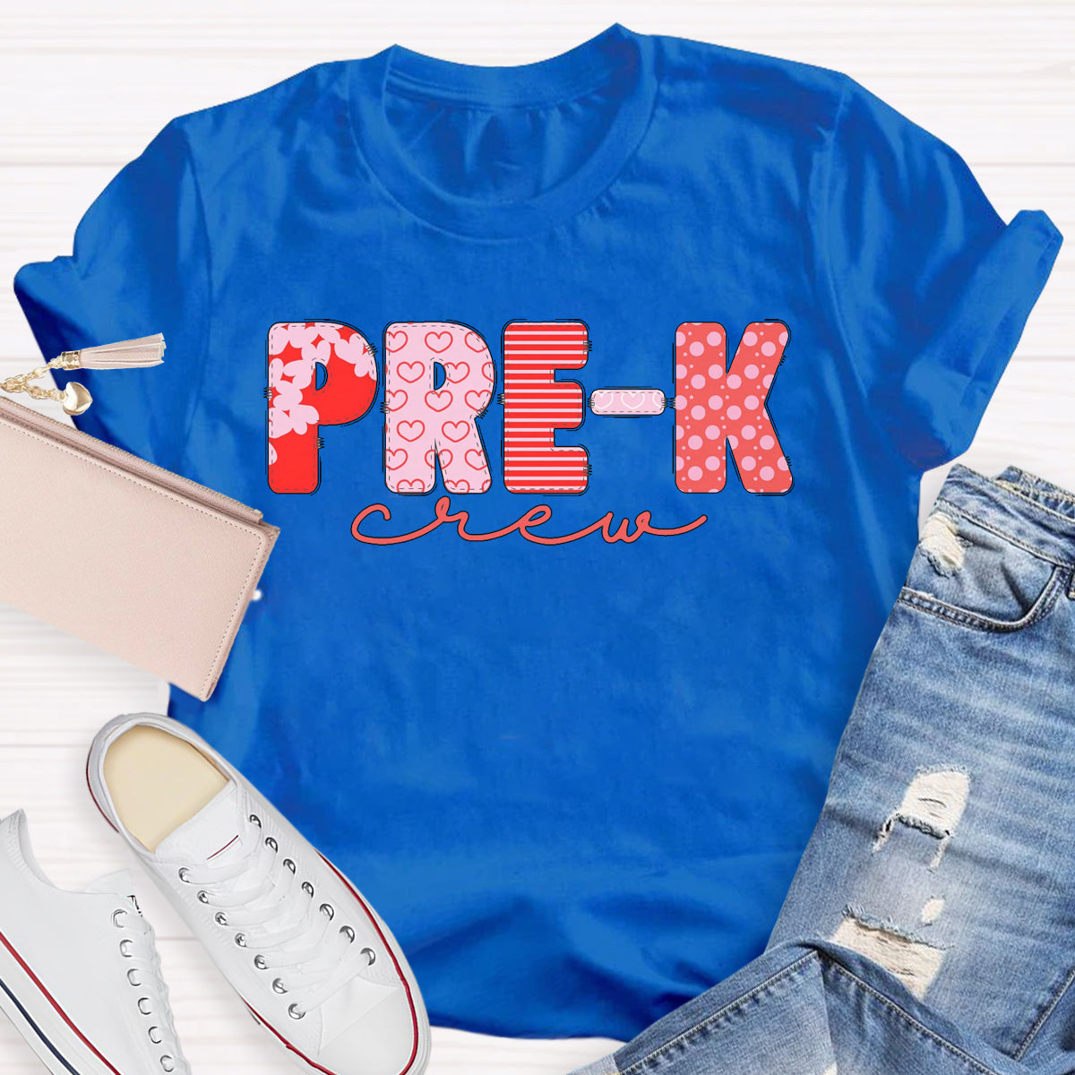 Valentine's Pre-K Crew Teacher T-Shirt