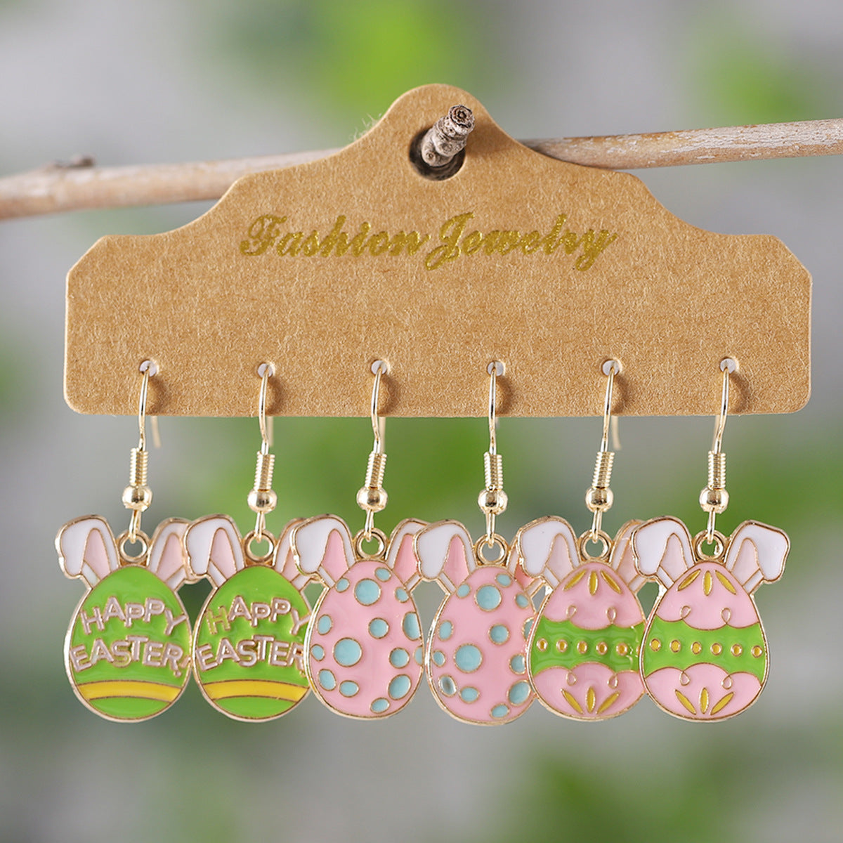 Easter Colorful Bunny Egg Dripping Earrings