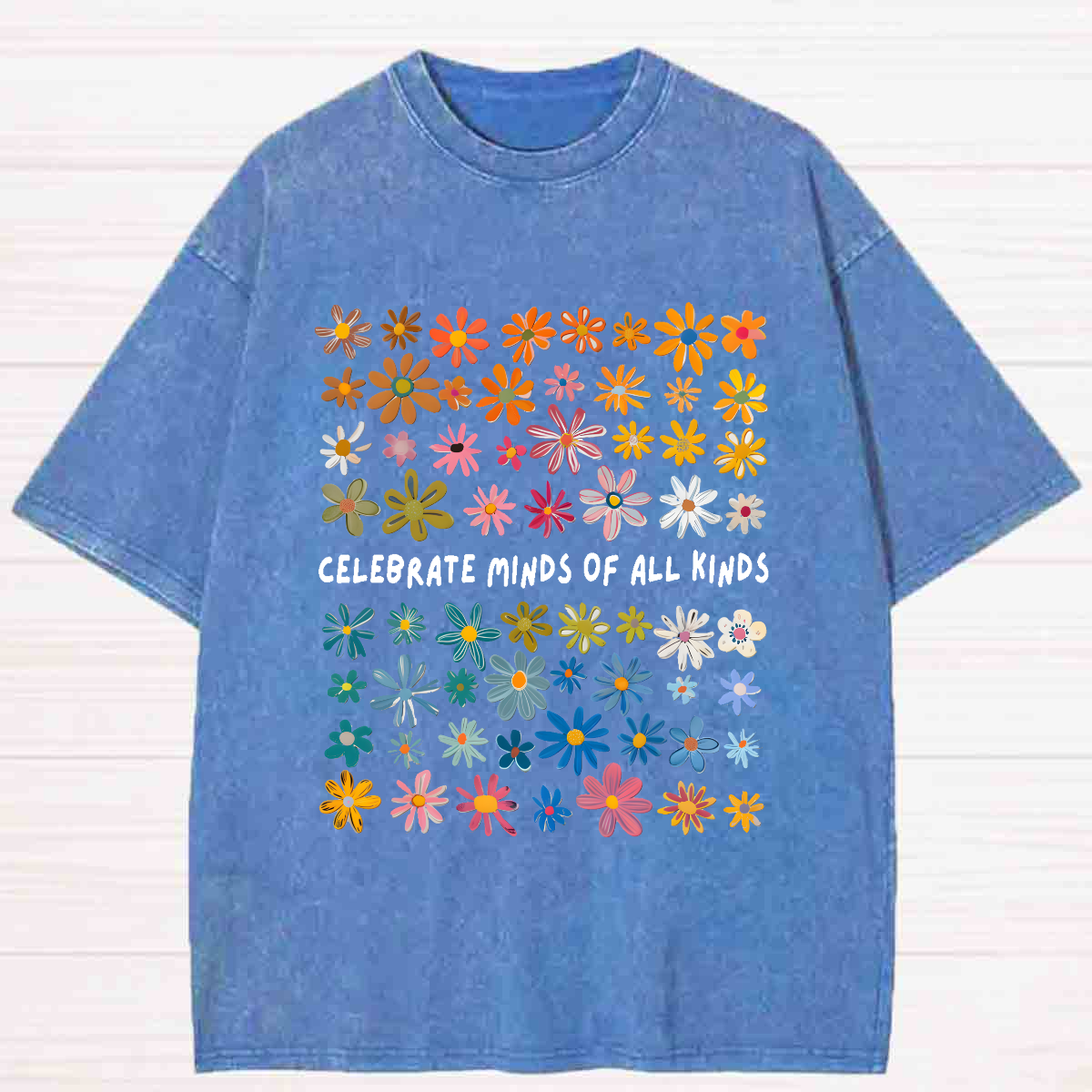 Celebrate Minds of All Kinds Floral Washed T-shirt