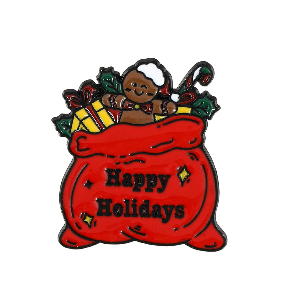 Christmas Brooch Santa Claus Snowflake Bell Gift