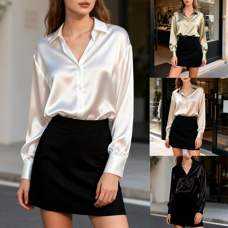 Polished Glow Satin Blouse
