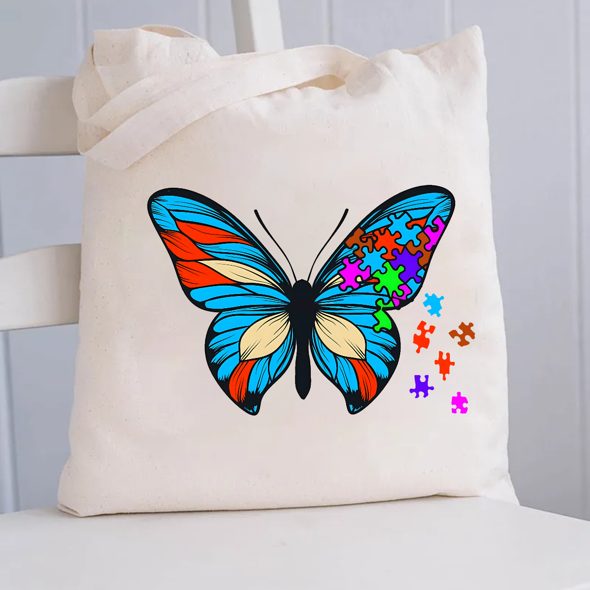 Butterfly Autism Awareness Day Promoting Love And Acceptance Canvas Tote Bag