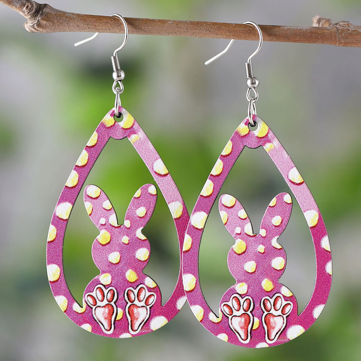 Easter Egg Basket Dwarf Colorful Rabbit Carrot Earrings