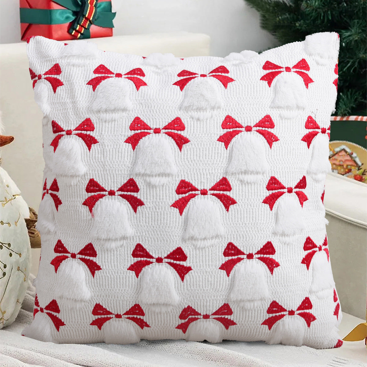 Christmas Pillow Solid Color Quilted Plush Pillowcase