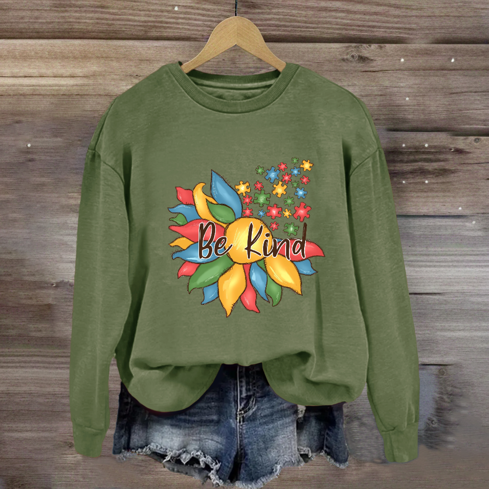 Be Kind Autism Floral Sweatshirt