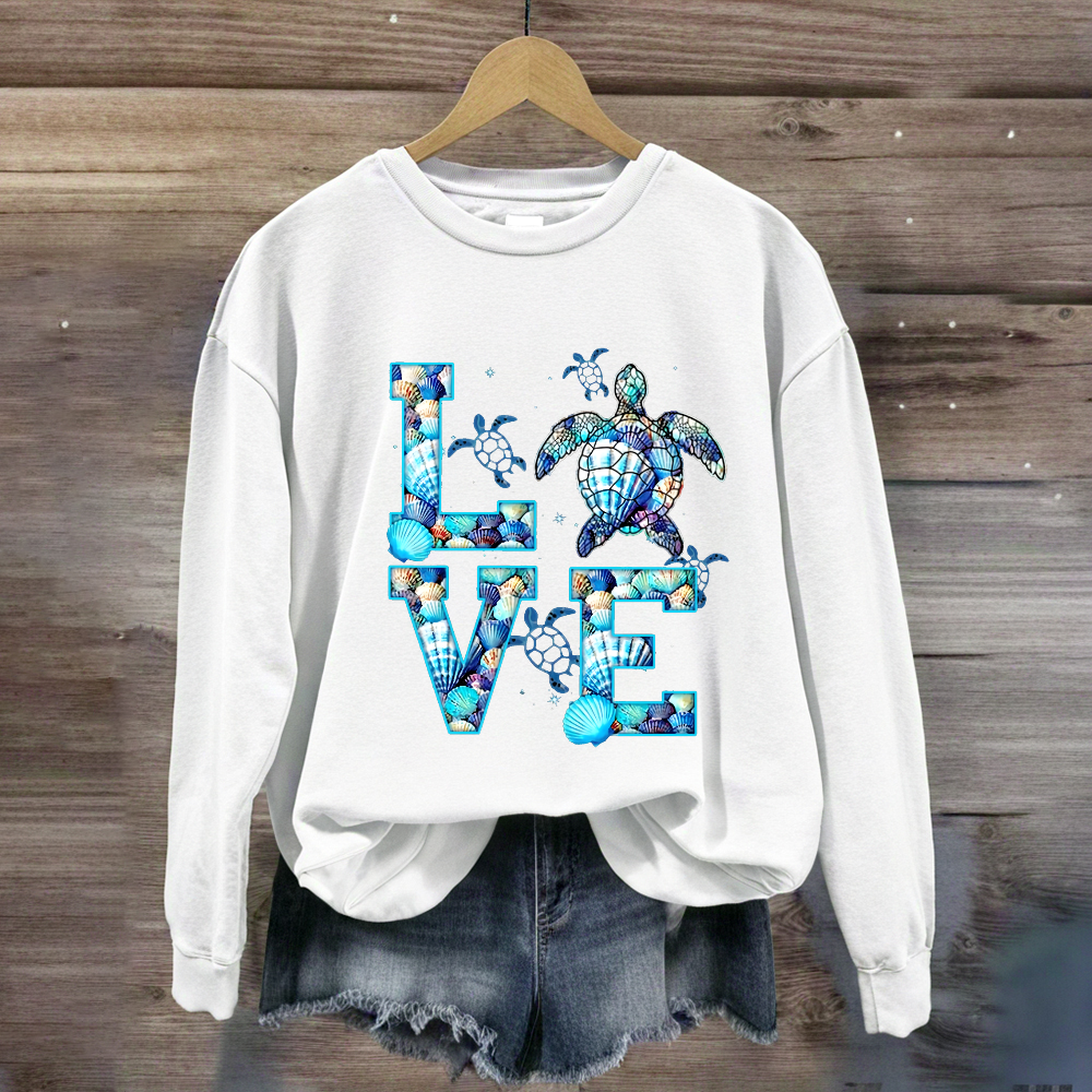 Blue Love For Sea Turtle Sweatshirt