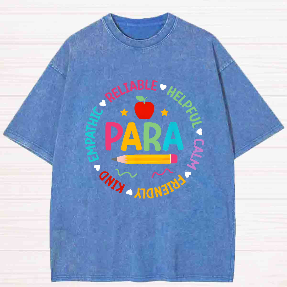 Para Teacher Helpful Calm Washed T-shirt