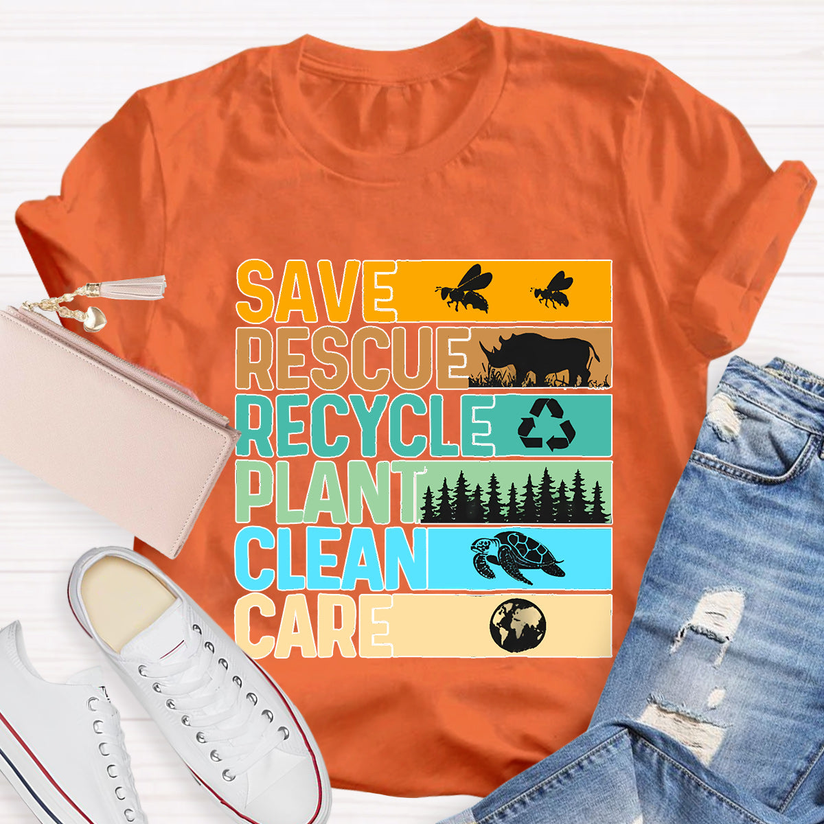 Save Rescue Recycle Plant Clean Care T-Shirt