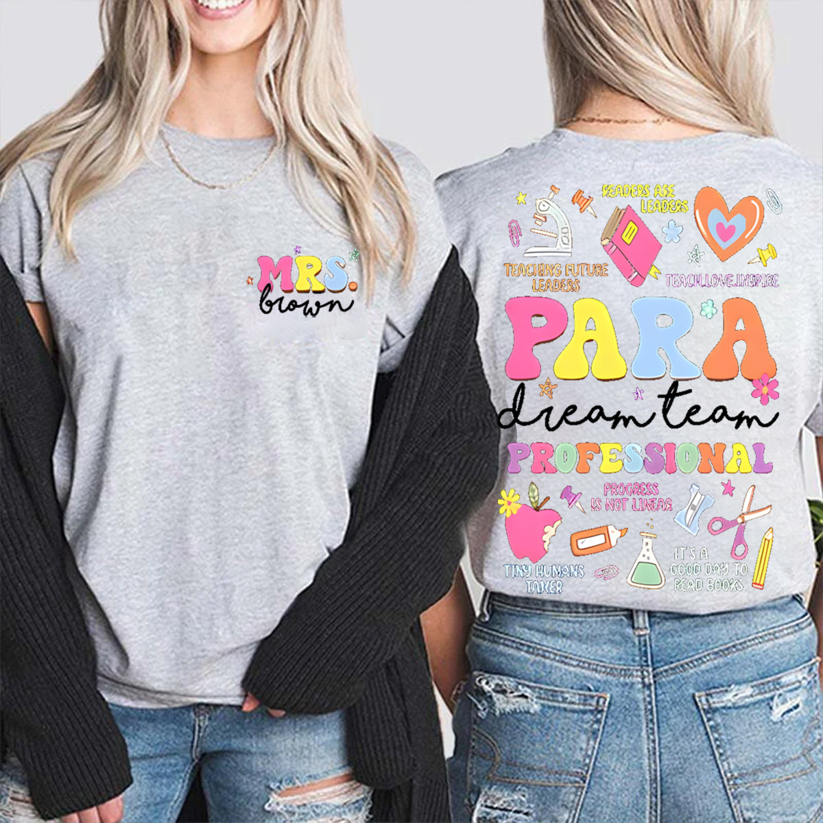 Personalized Name Para Dream Team Double Printed T-shirt