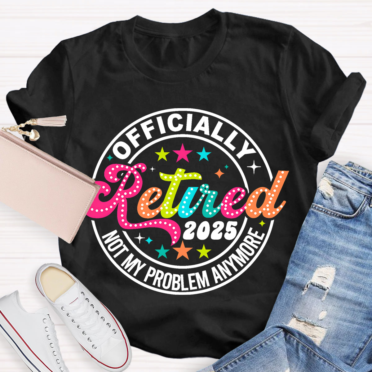 Personalize Year Retired Star Teacher T-Shirt