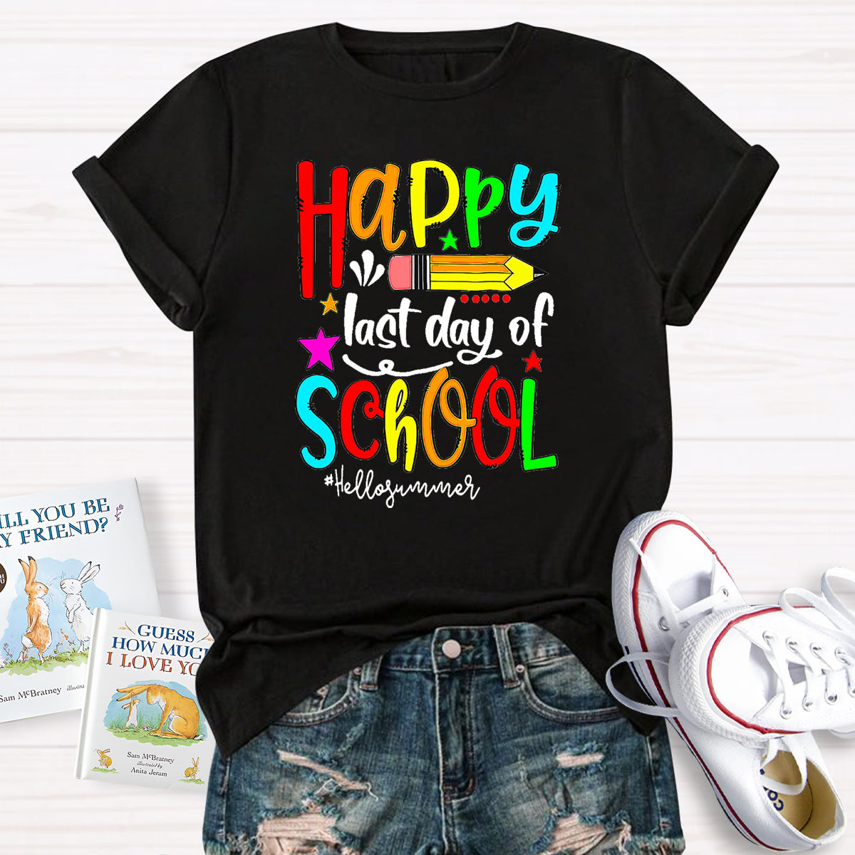 Happy Last Day Of School Hello Summer Teacher T-Shirt