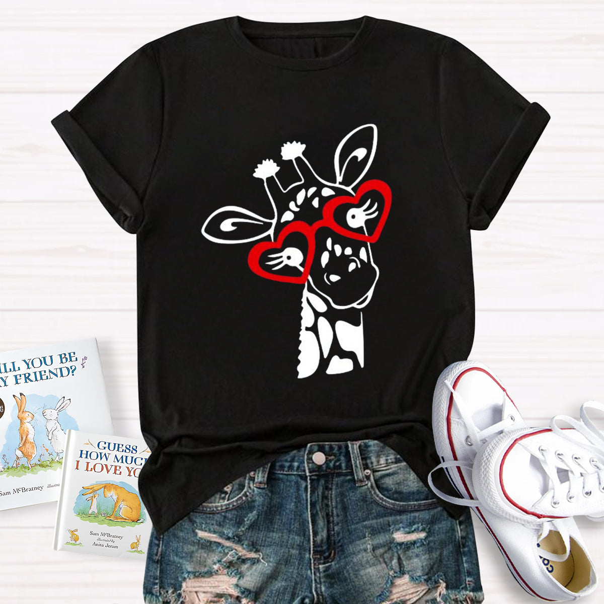 Valentines Day Giraffe T-Shirt