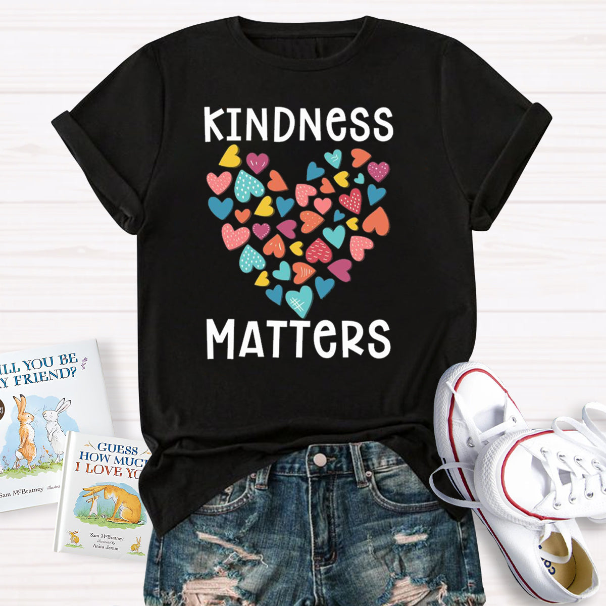 Kindness Matters Colorful Heart T-Shirt