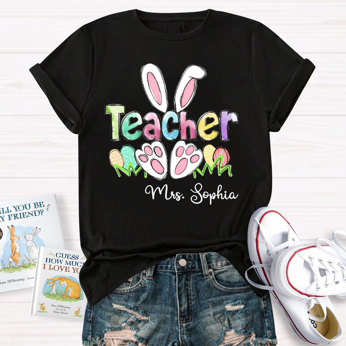 Personalized Name Easter Teacher T-Shirt
