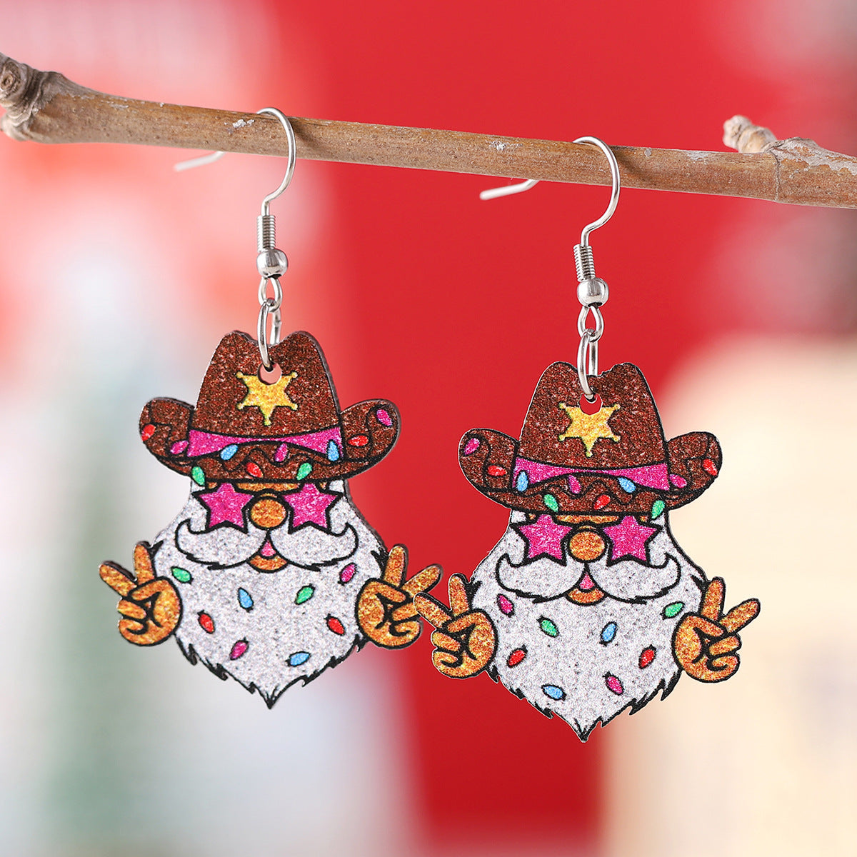 Funny Santa Claus Pendant Earrings