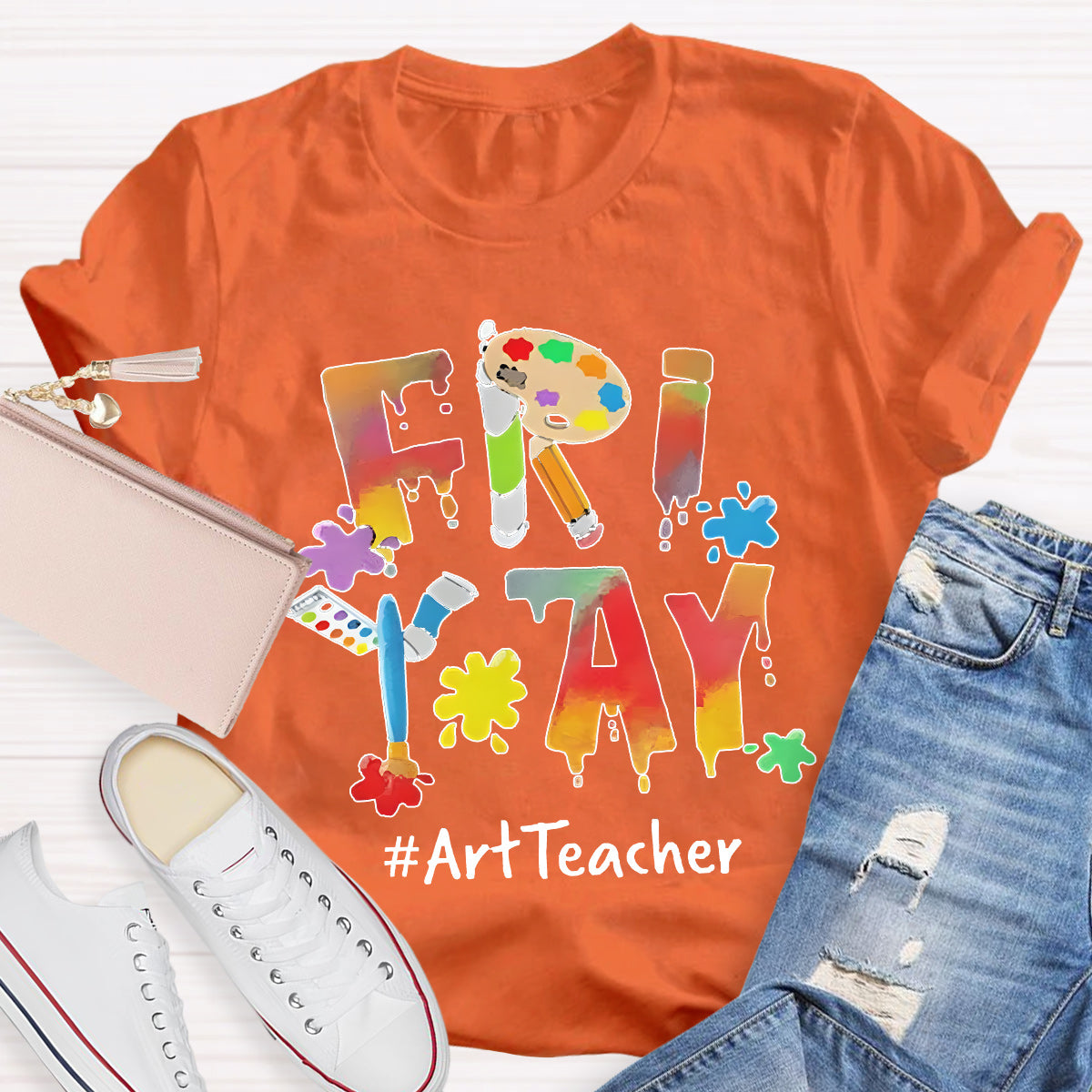 Fri Yay Art Teacher Pencil Teacher T-Shirt