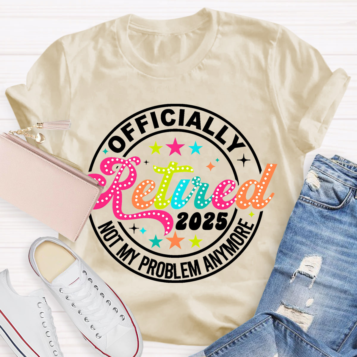 Personalize Year Retired Star Teacher T-Shirt