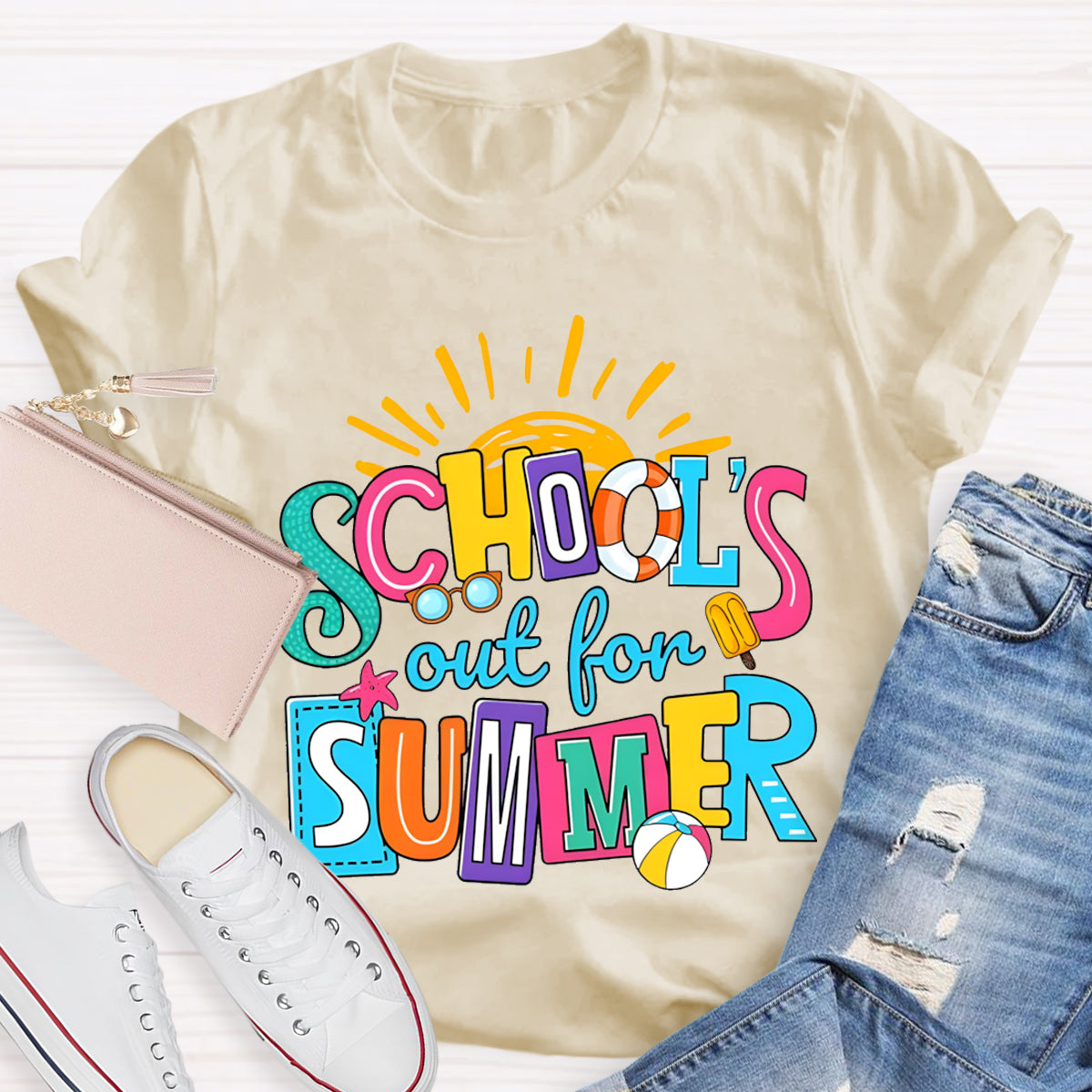 Schools Out For Summer Sun Teacher T-Shirt