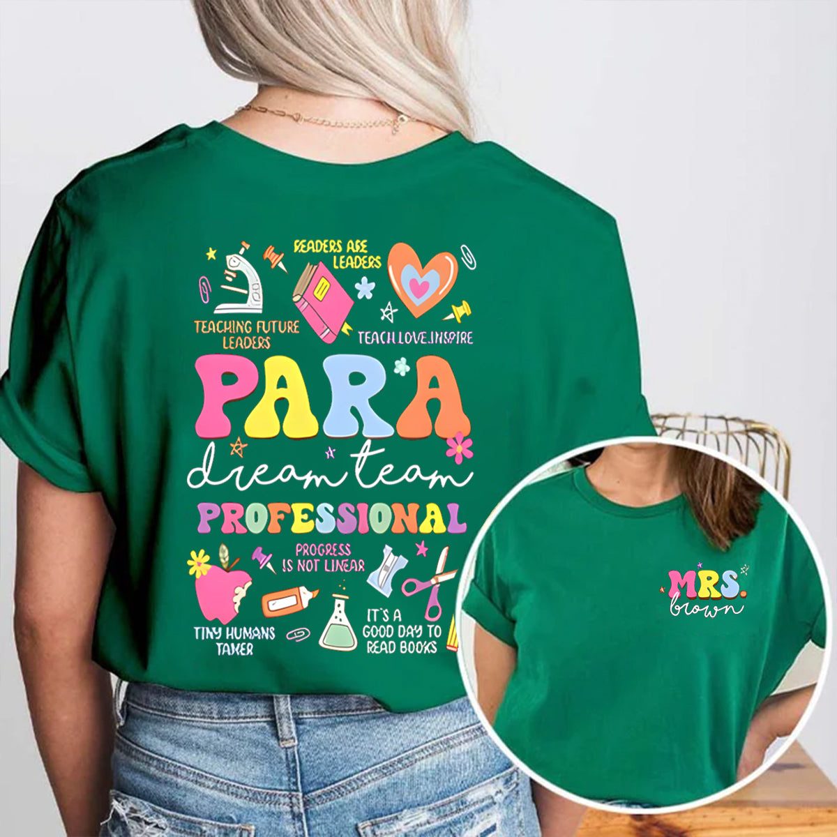 Personalized Name Para Dream Team Double Printed T-shirt