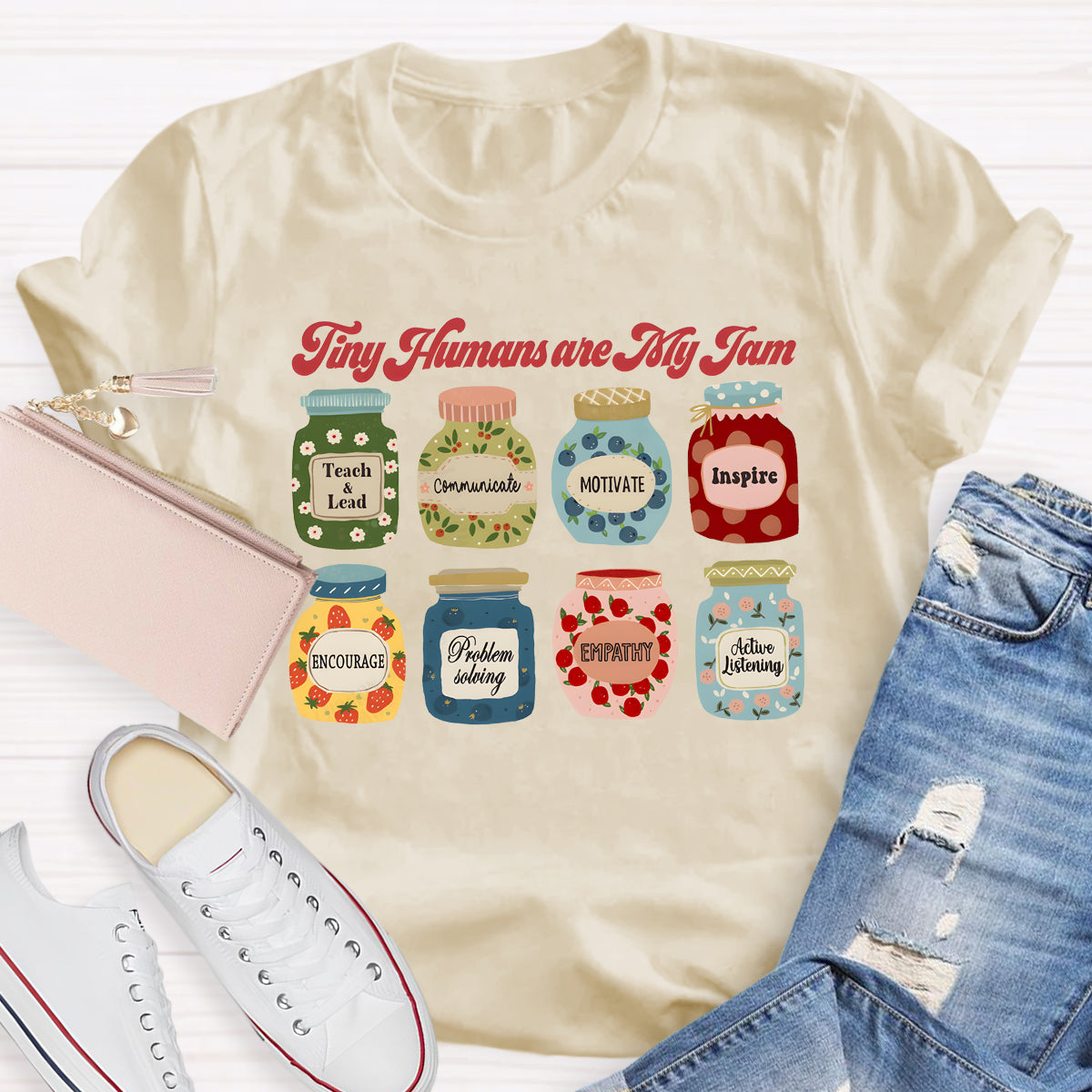 Tiny Human Are My Jam Teacher T-Shirt