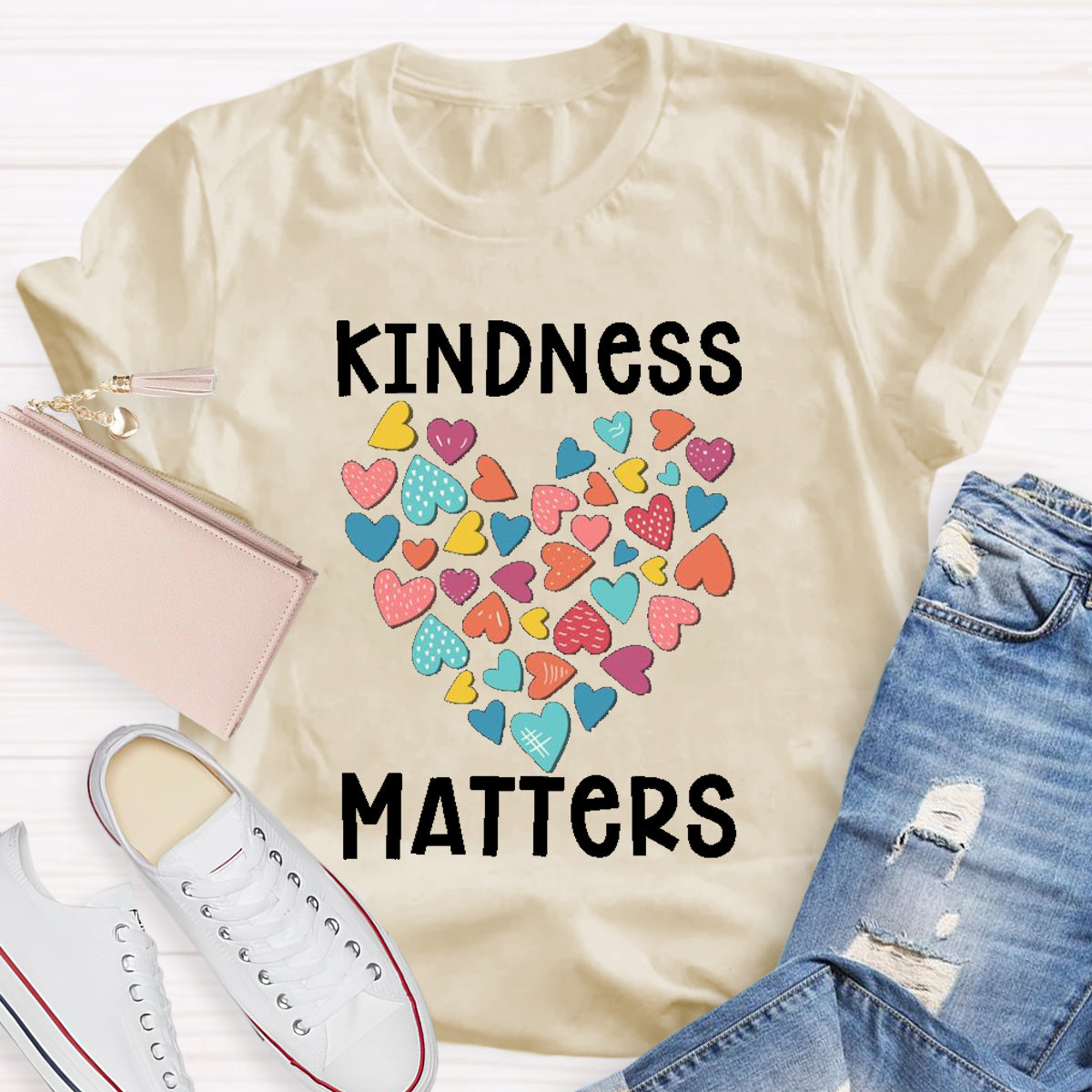 Kindness Matters Colorful Heart T-Shirt
