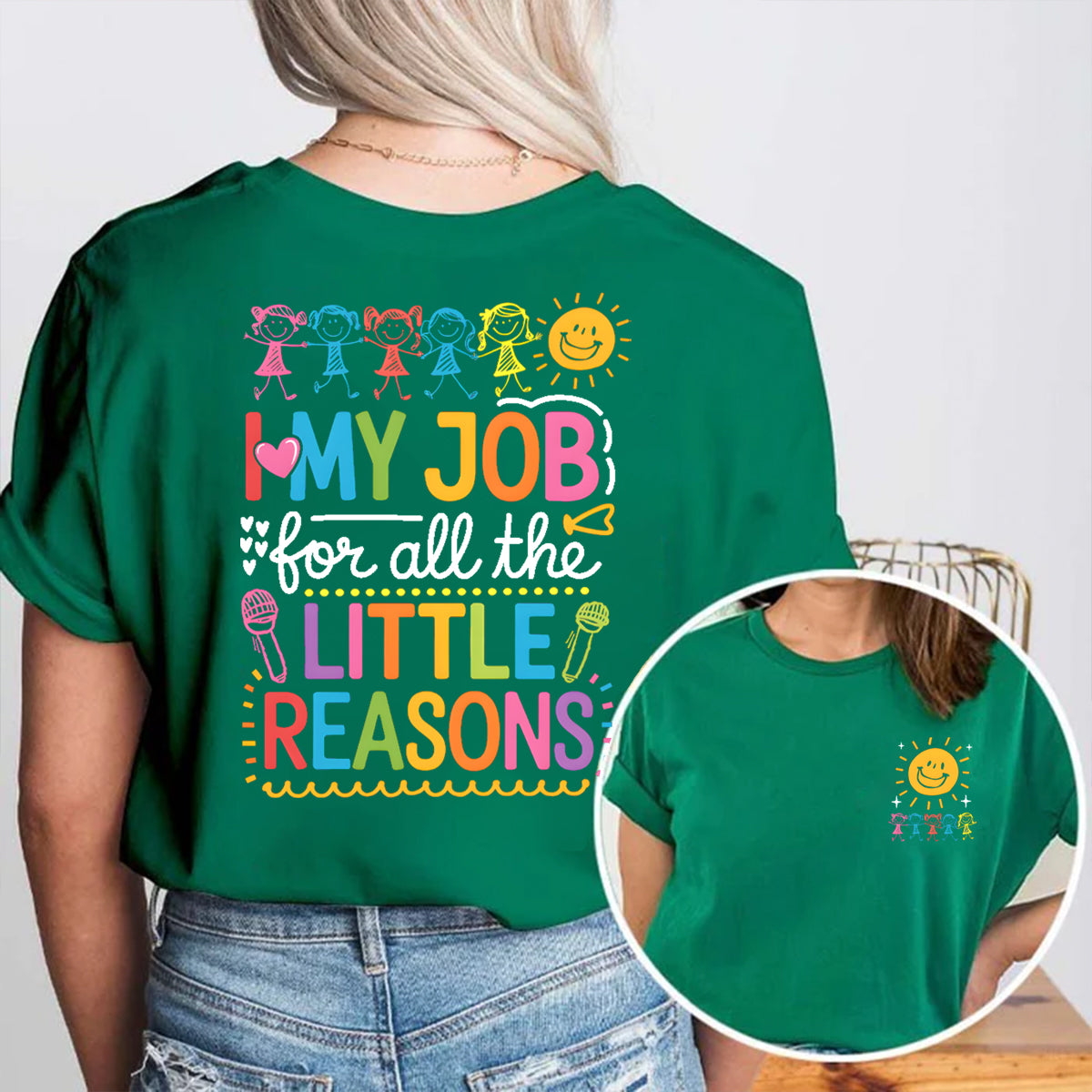 I Love My Job For All The Litter Reasons Double Printed T-shirt