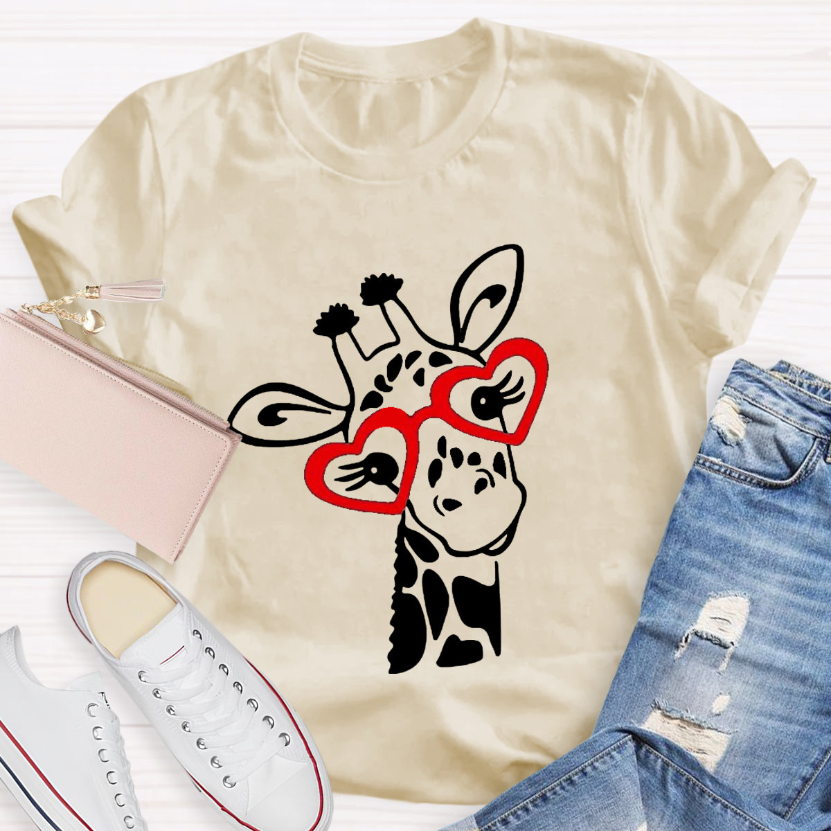 Valentines Day Giraffe T-Shirt