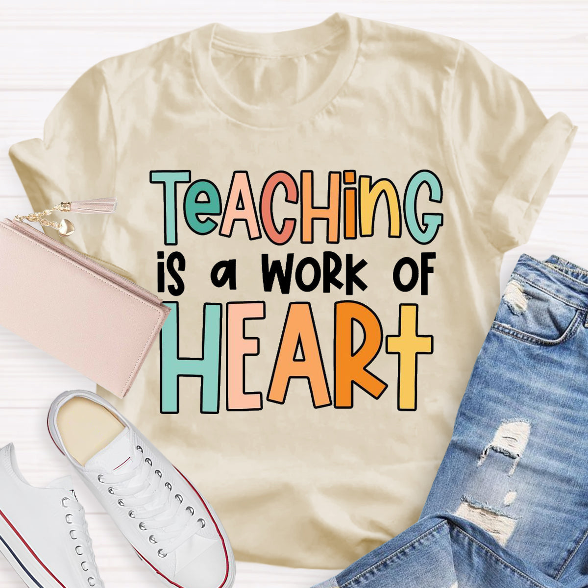 Teaching Is A Work For Heart Teacher T-Shirt