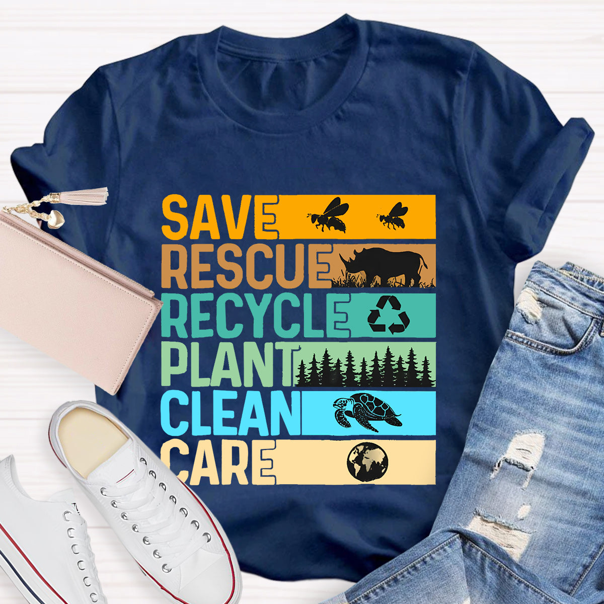 Save Rescue Recycle Plant Clean Care T-Shirt