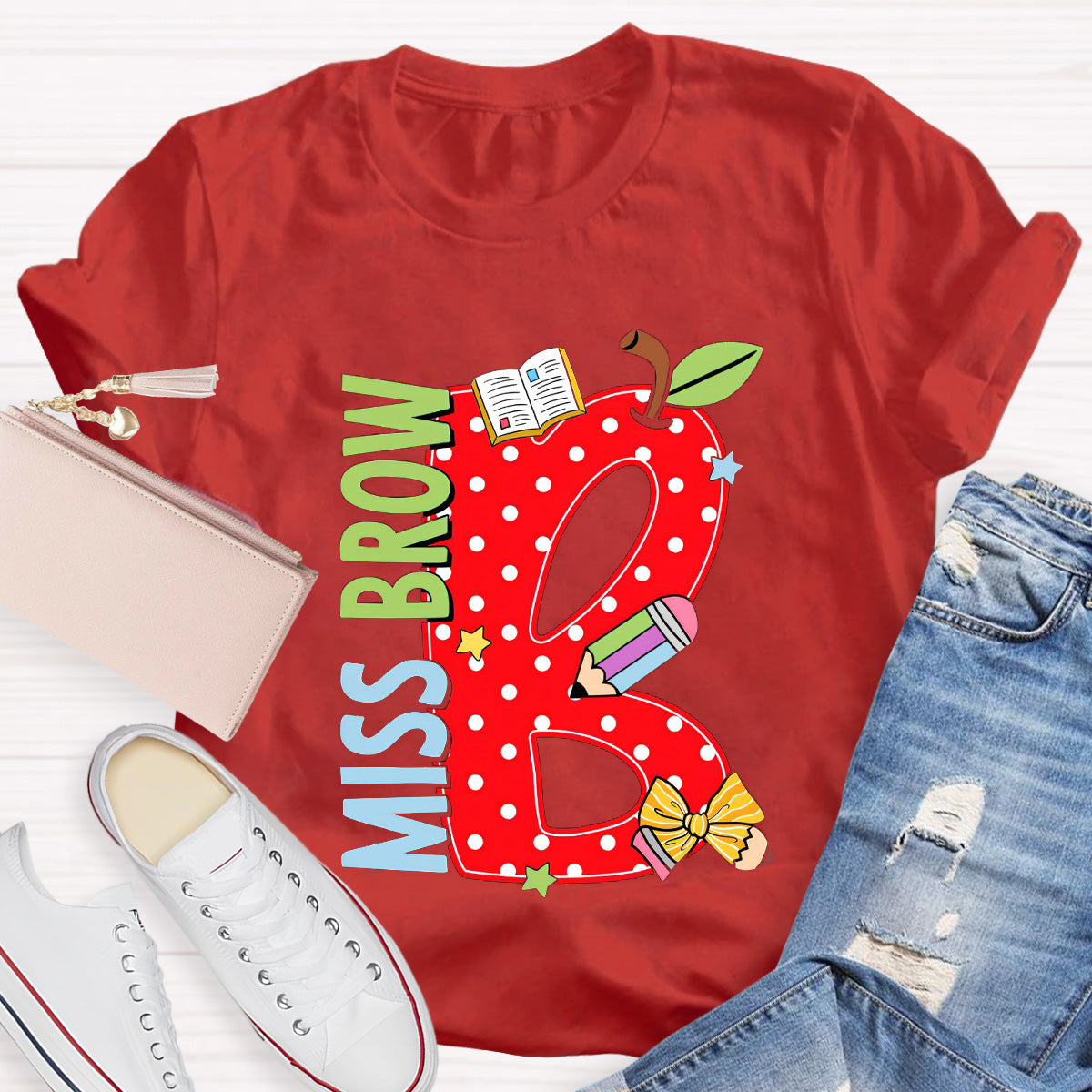 Personalized Name Book Teacher T-Shirt