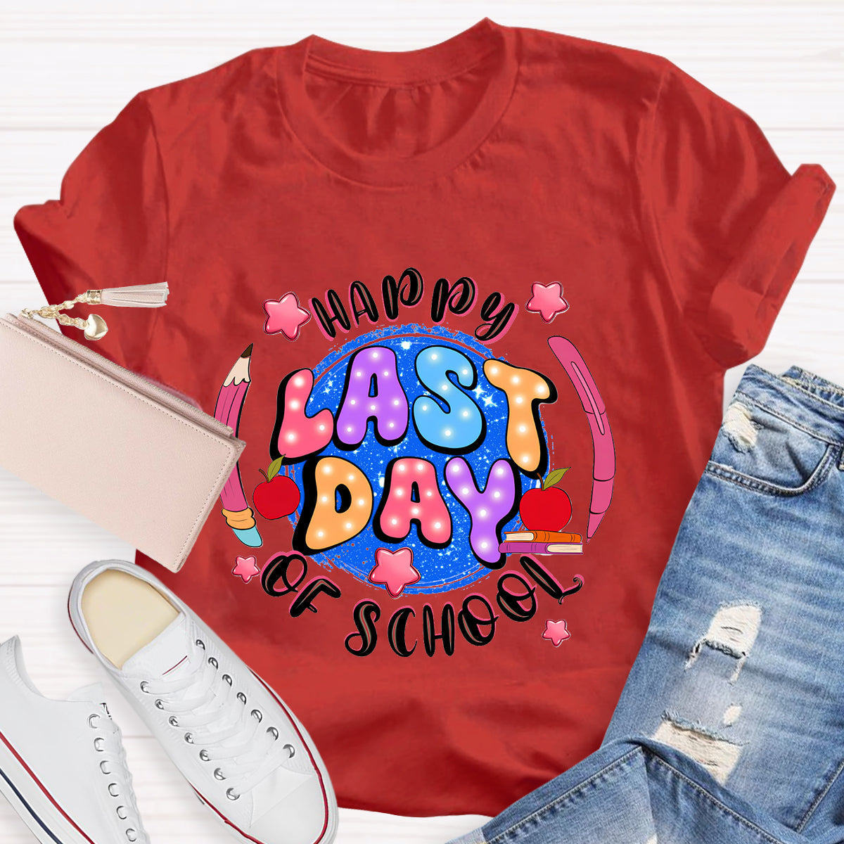 Happy Last Day Of School Planet Teacher T-Shirt
