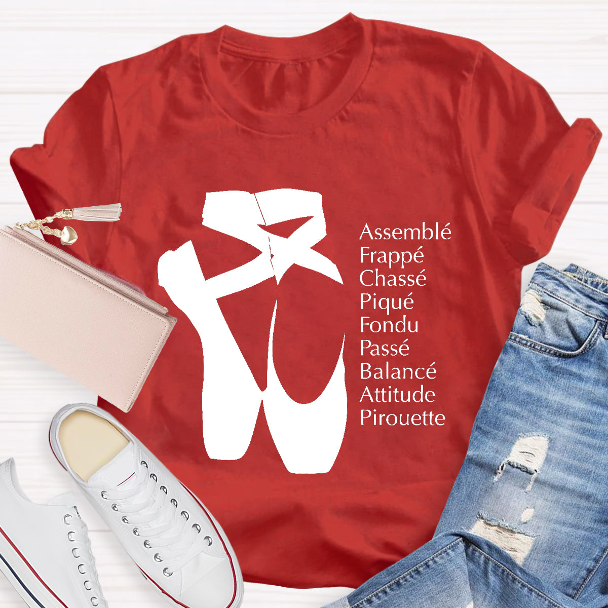 Ballet Terms Classic Pointe Shoes Ballerina Dancer T-Shirt