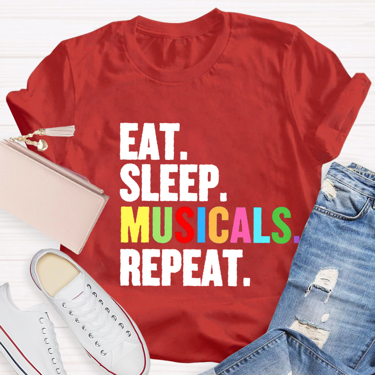 Eat Sleep Musicals Repeat Teacher T-Shirt