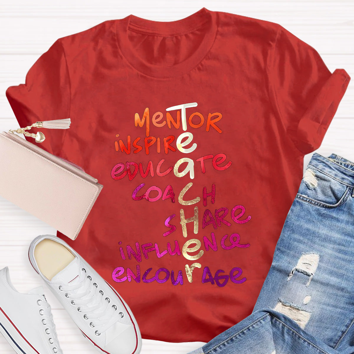 Golden Letters Mentor Teacher T-Shirt
