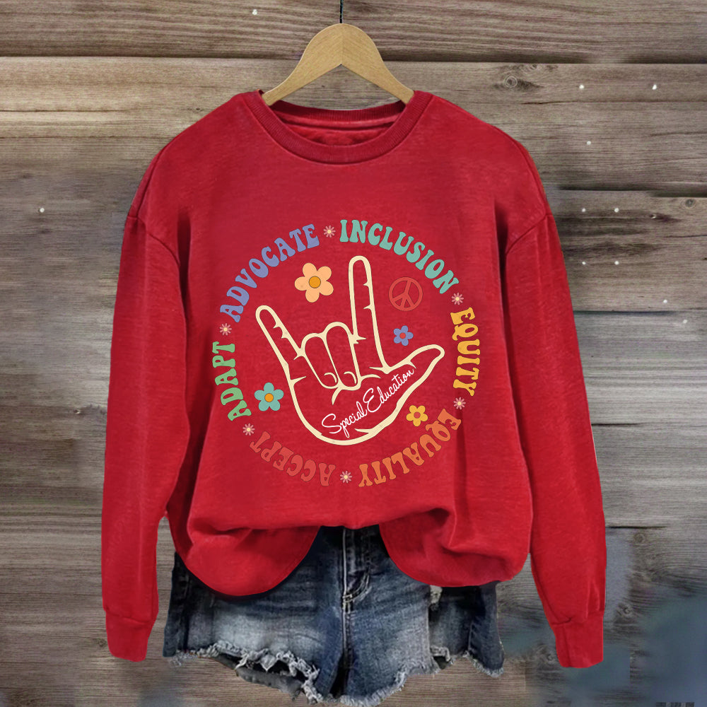 Accept Adapt Special Education Teacher Sweatshirt