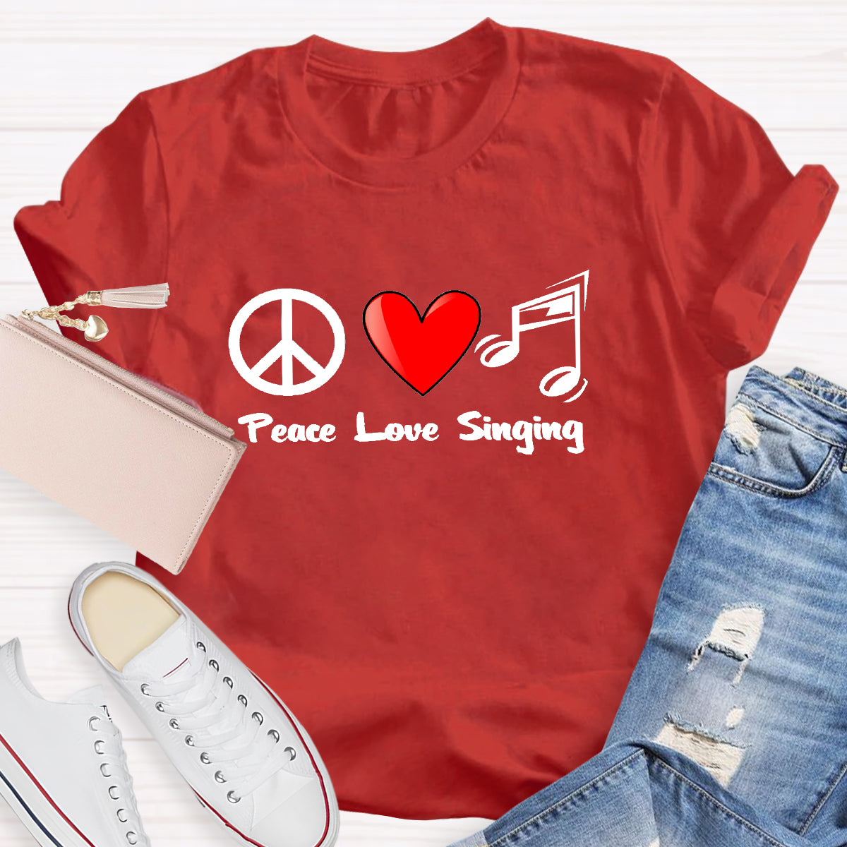 Peace Love Singing Music Teacher T-Shirt