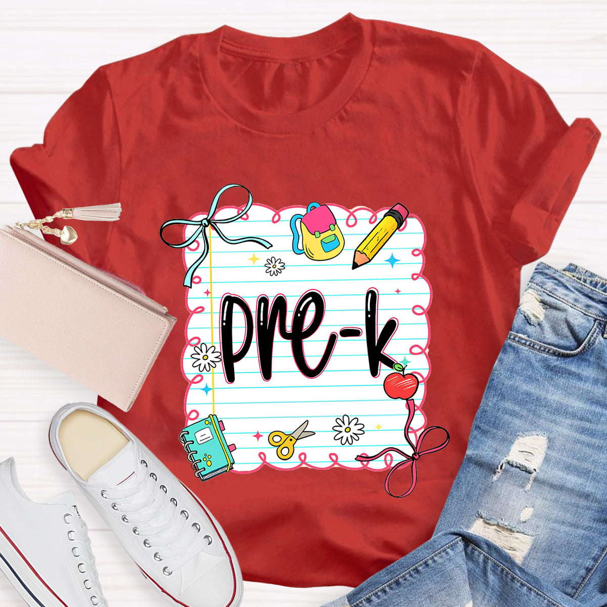 Personalized Grade Square Back To School Teacher T-Shirt