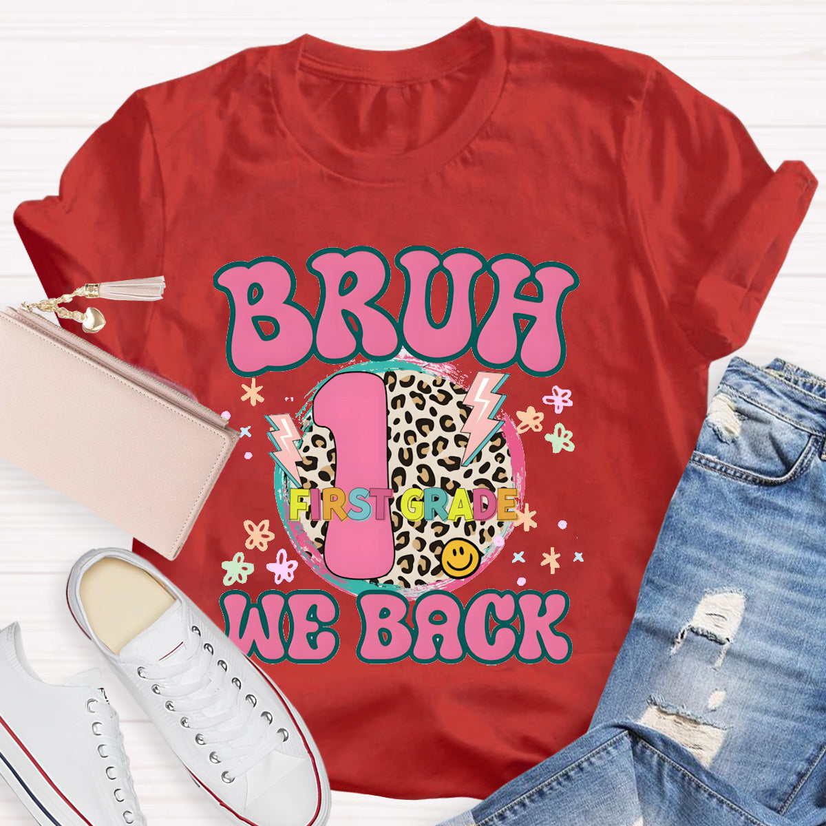 Personalized Grade Bruh We Back Teacher T-Shirt
