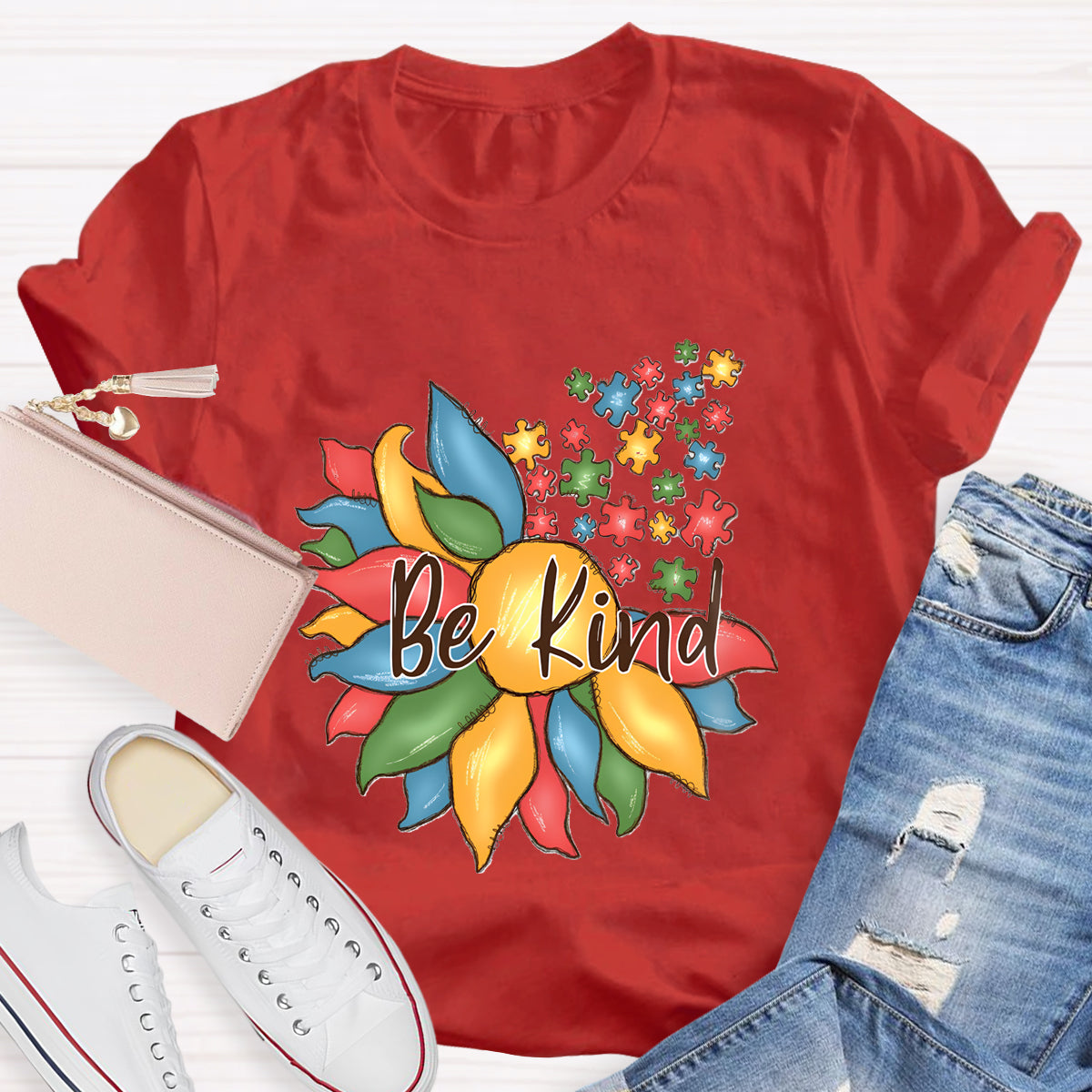 Be Kind Autism Floral T-Shirt