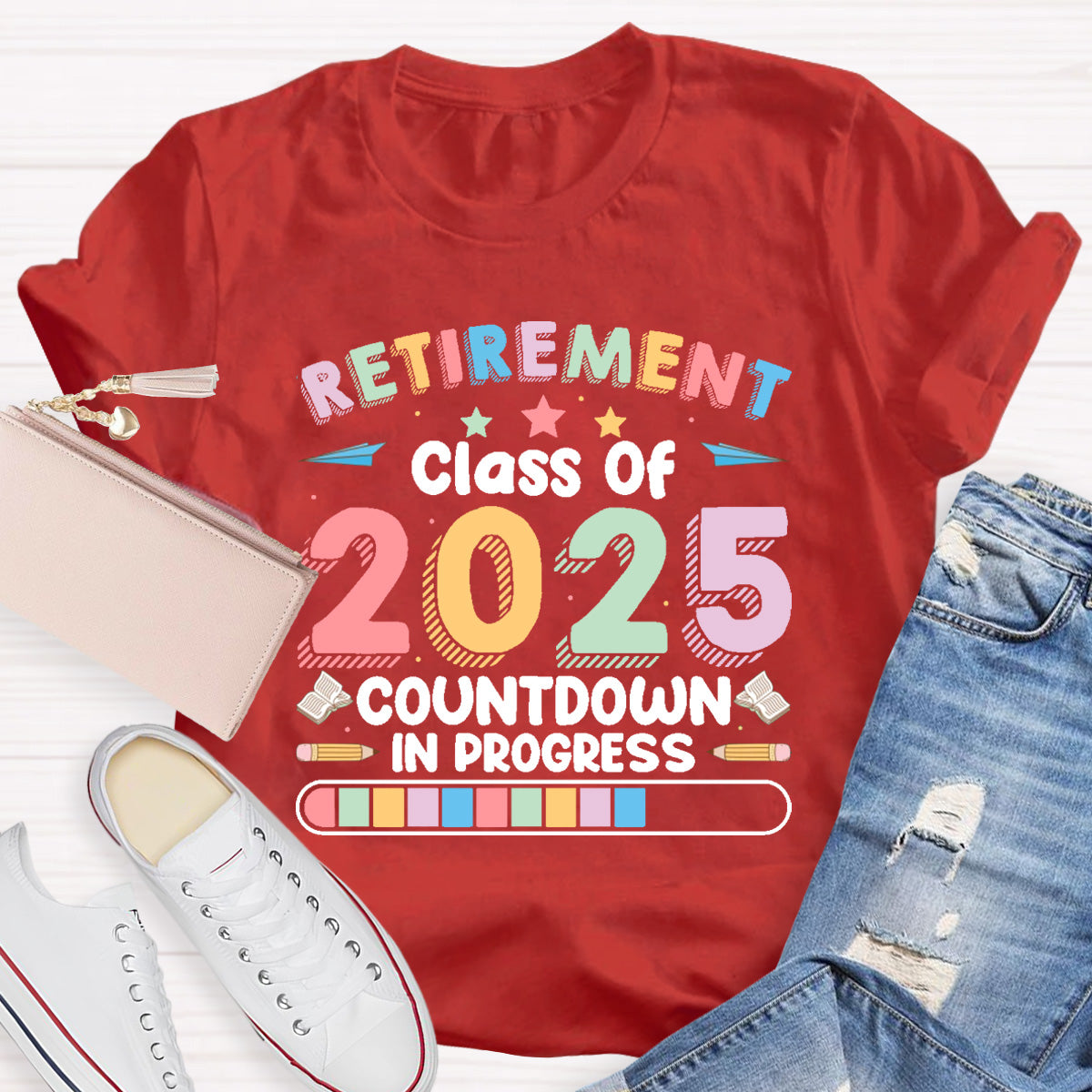 Personalized Year Countdown In Progress Teacher T-Shirt
