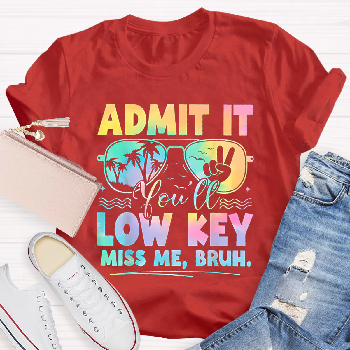 Low Key Miss Me Bruh Teacher T-Shirt