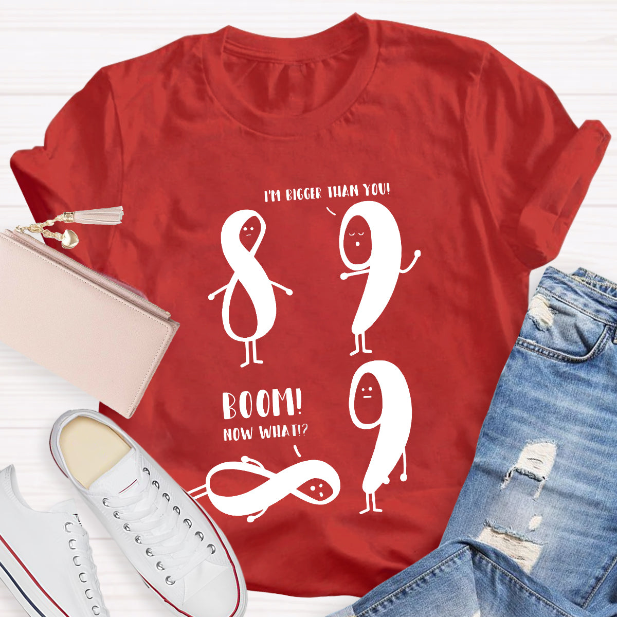 Funny Math I'm Bigger Than You Teacher T-Shirt