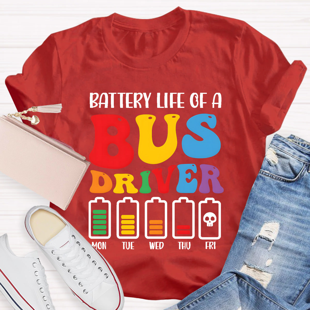 Battery Life Of A Bus Driver T-Shirt