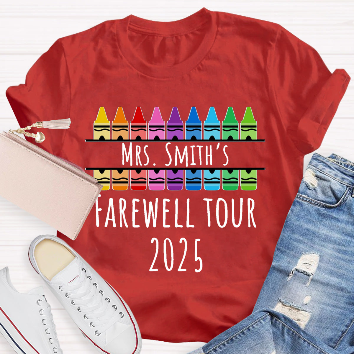 Personalized Name And Year Farewell Tour Teacher T-Shirt