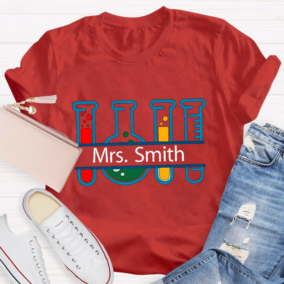 Personalized Name Chemical Teacher T-Shirt