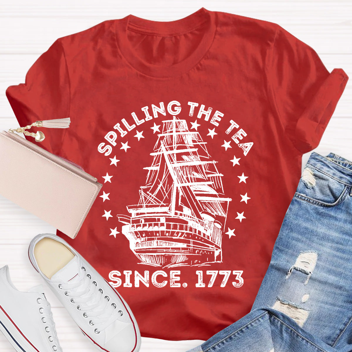 Spilling The Tea Since 1773 Teacher T-Shirt