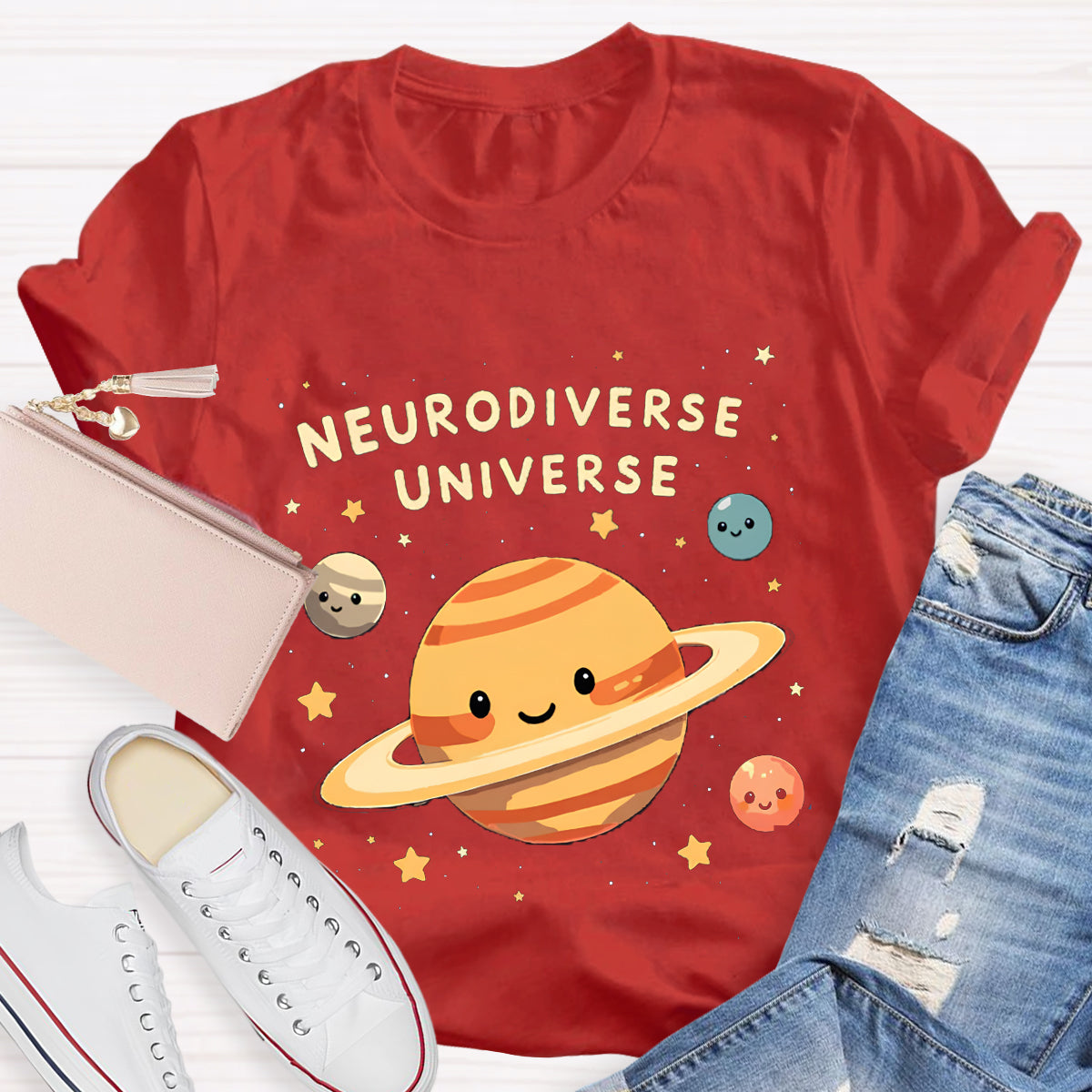 Autism Awareness Neurodiverse Universe Teacher T-Shirt