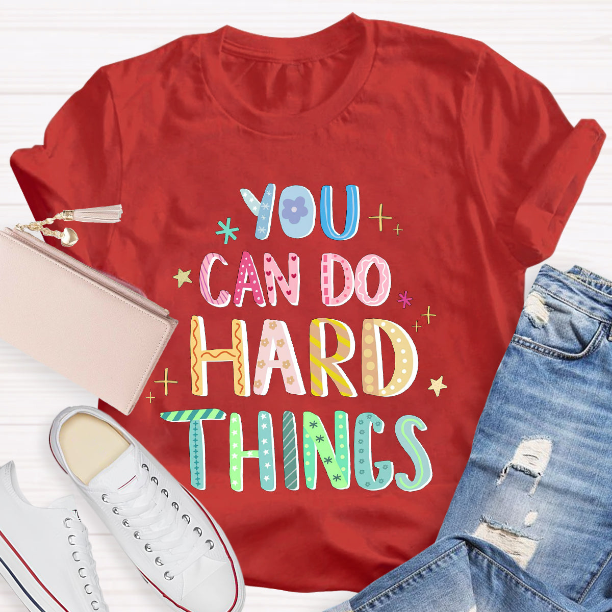 You Can Do Hard Things Motivational Language T-Shirt